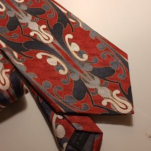 John Blair Red and Black Paisley Men's Tie